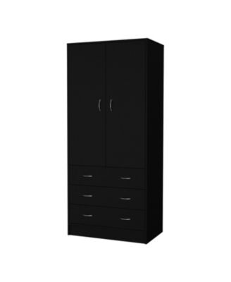 Prescott Armoire with 2 Doors 3 Drawers 1 Hanging Rod Bedroom Storage