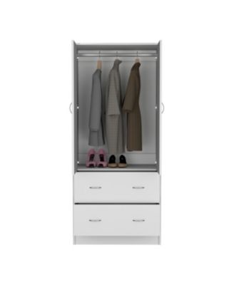 Taly 2Doors 2Drawers Armoire 70.9inch High Laminated Particle Board Bedroom Storage Cabinet Organizer