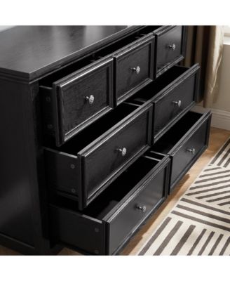 Spacious 7 Drawer Dresser Modern Cabinet with Wide Slides for Living Room Bedroom Organization