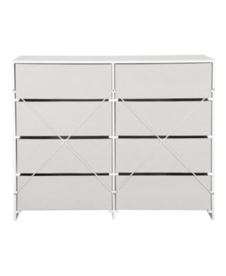 Modern 4 Drawer Dresser MDF Cabinet with Wheels for Bedroom Living Room Entryway