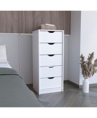 Modern 6 Drawer Dresser Engineered Wood Cabinet Handle Free for Bedroom Living Room Closet