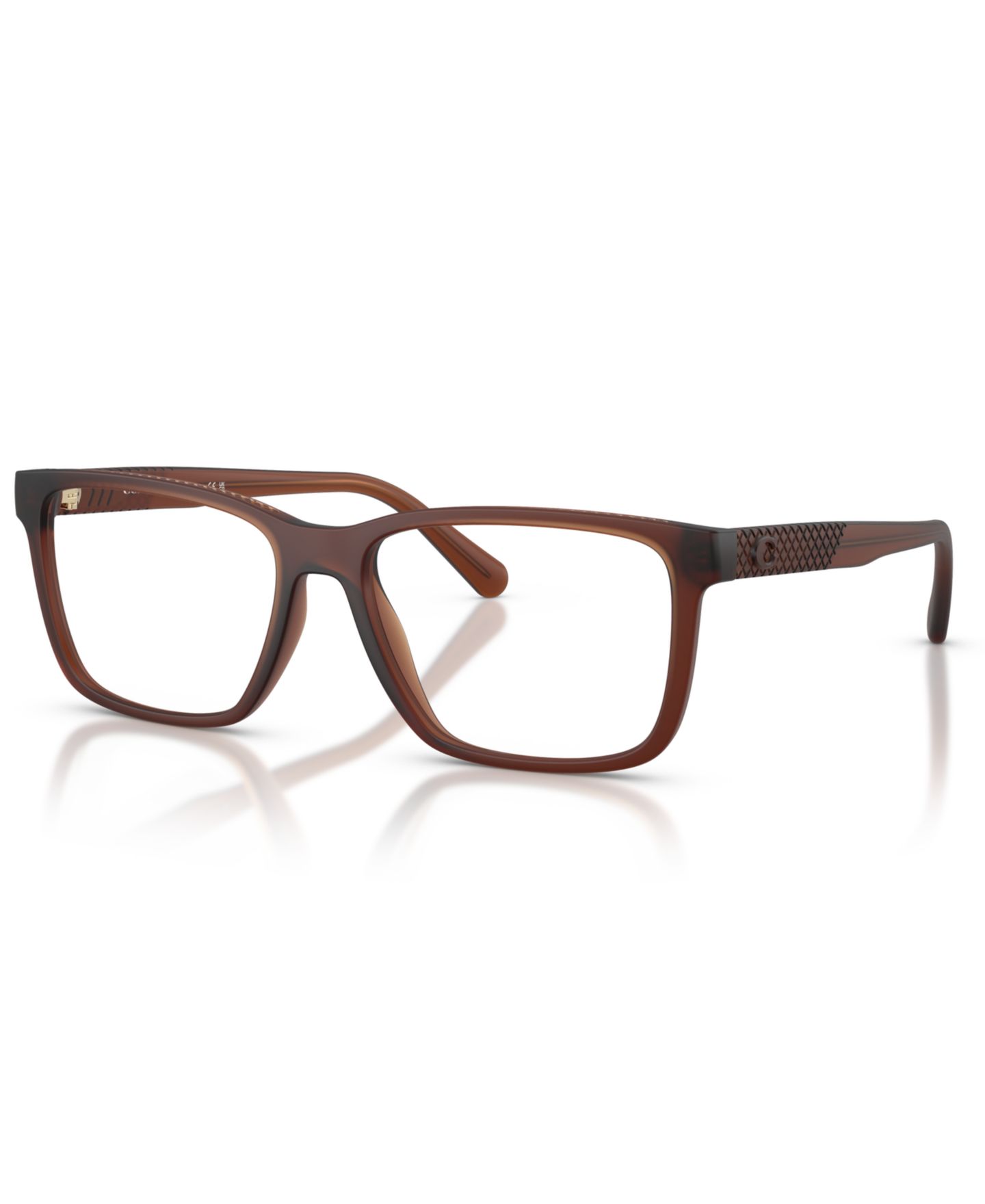 Мужские очки COACH Man Rectangle Plastic HC6278U Eyeglasses, цвет: Прозрачный коричневый — фото 1