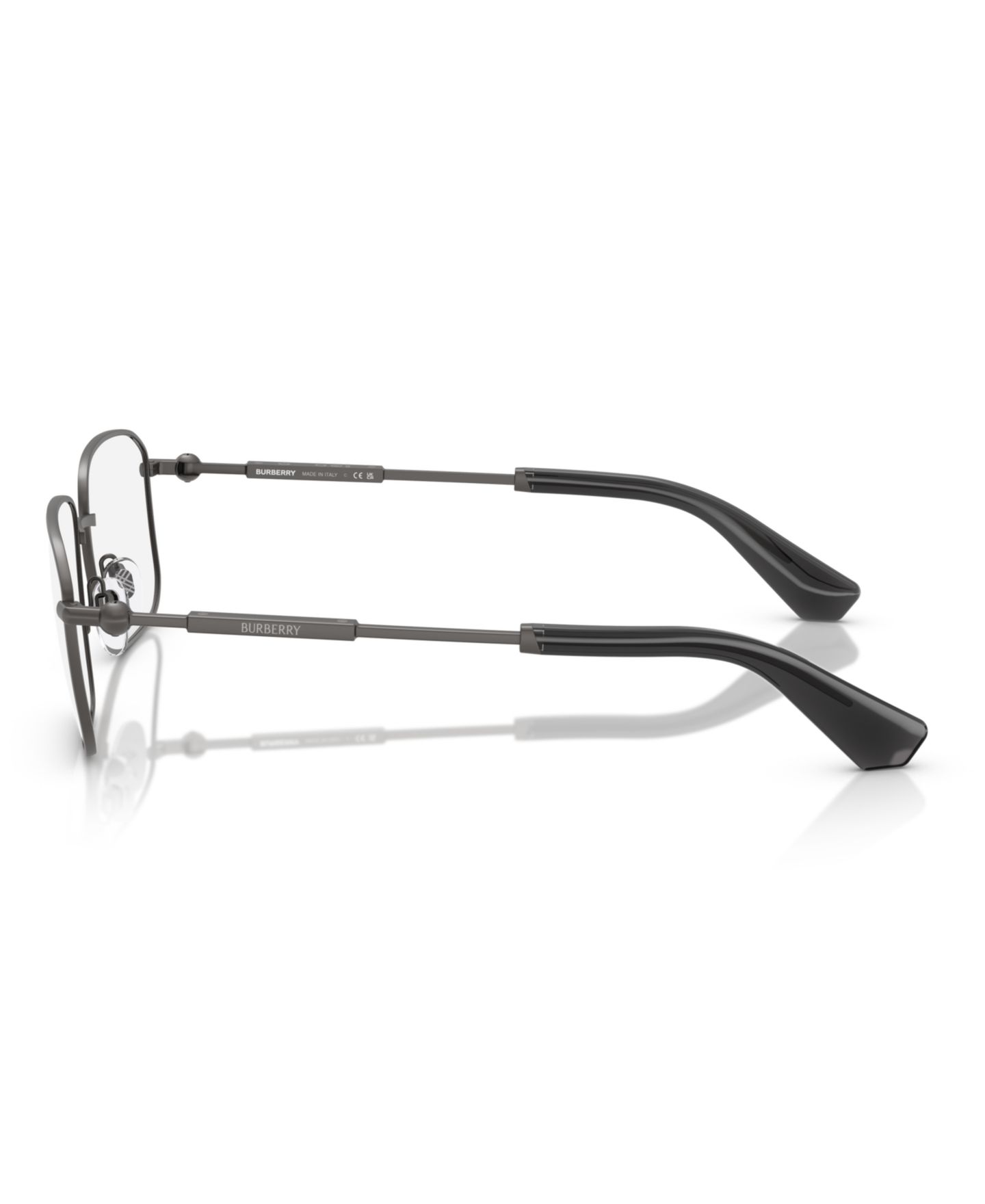 Мужские очки Burberry Man Rectangle Metal BE1389 Eyeglasses, цвет: Серый — фото 2