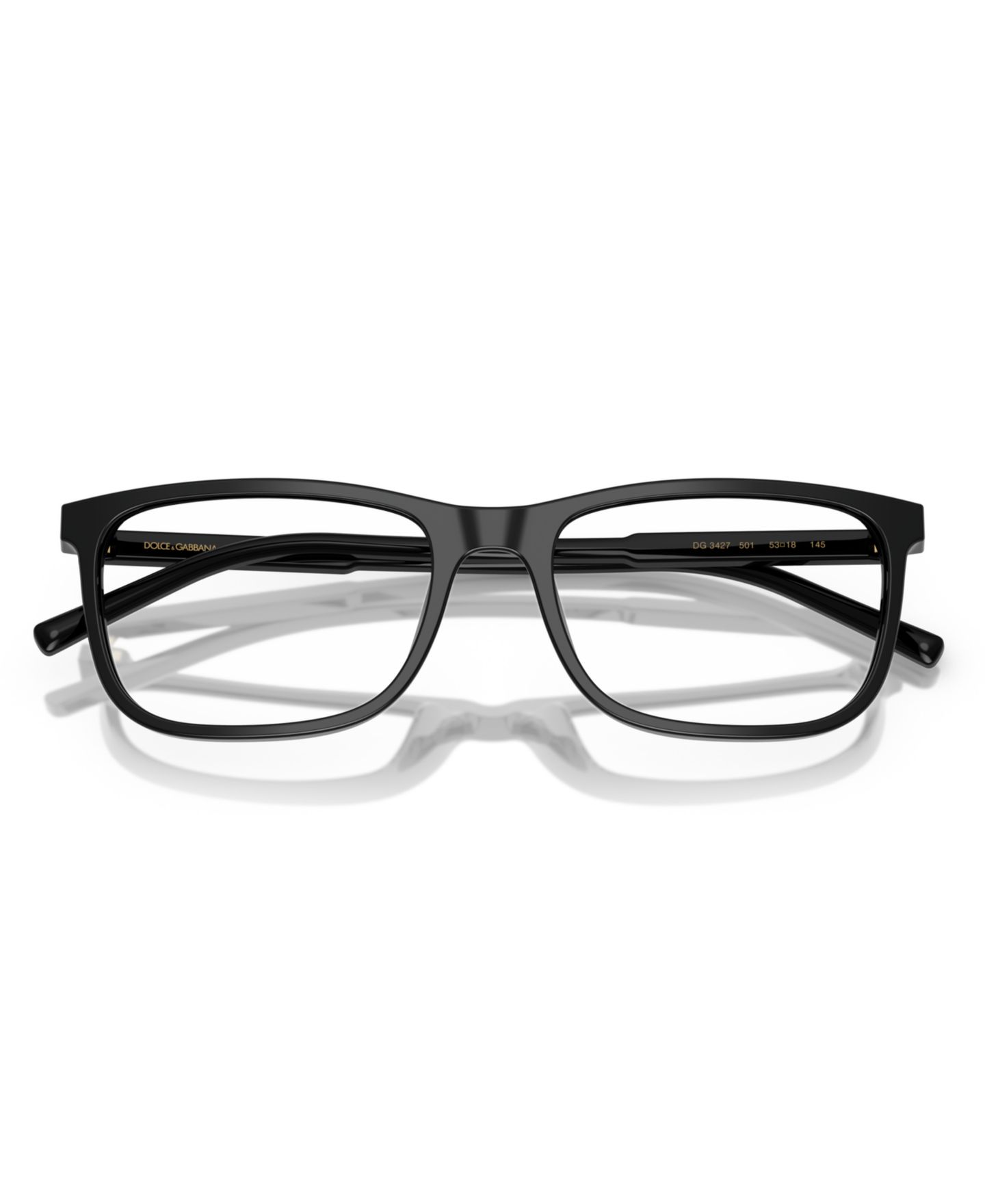 Мужские очки Dolce&Gabbana Man Rectangle Plastic DG3427 Eyeglasses, цвет: Чёрный — фото 3