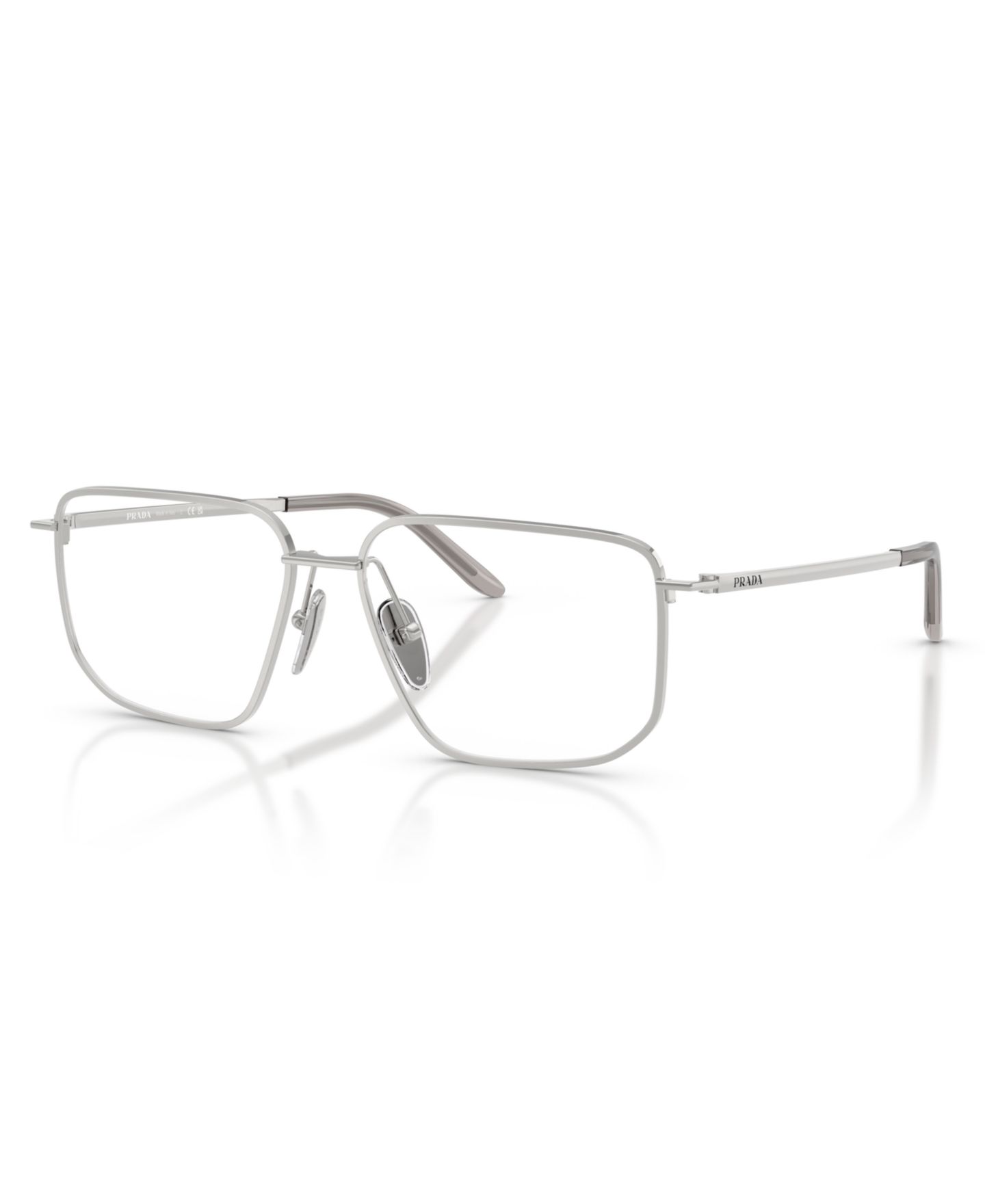 Женские очки Prada Woman Rectangle Metal PR C52V Eyeglasses, цвет: Серебряный — фото 1
