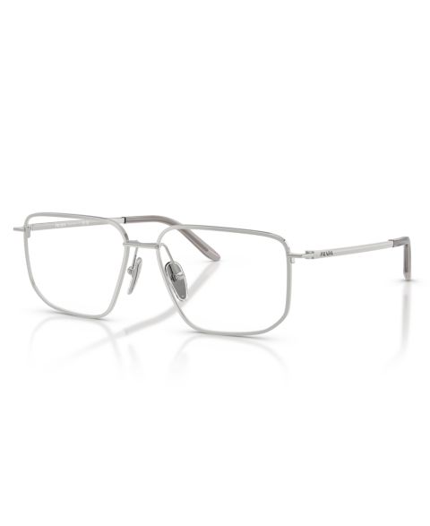 Женские очки Prada Woman Rectangle Metal PR C52V Eyeglasses, цвет: Серебряный