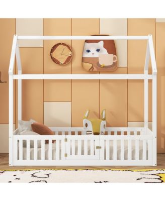 Wood House Bed Fence Door