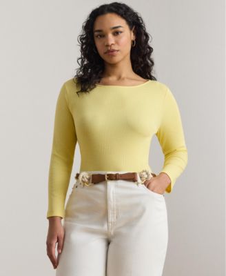 Plus Size Rib-Knit Boatneck T-Shirt