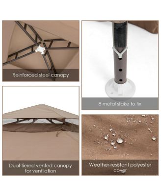 10'x 10' Canopy Gazebo Shelter W/Mosquito Netting Outdoor Patio