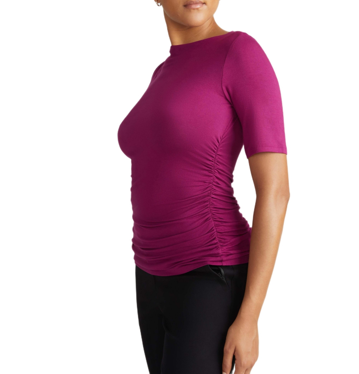 Louise Short Sleeve Liquid Jersey Top - Rothko Purple - 4XL_38-40 / Rothko Purple