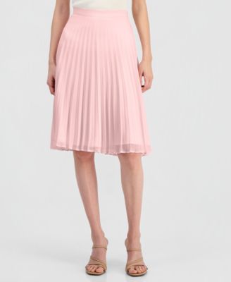 Women's Solid-Color Pleated Chiffon Midi Skirt