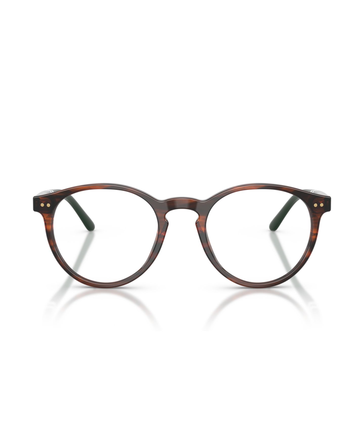 Мужские очки Polo Ralph Lauren Man Round Plastic PH2297 Eyeglasses, цвет: Блестящий полосатый коричневый — фото 4