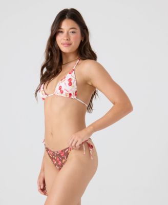 Women's Cherry Printed Tie-Sides Swim Bottoms