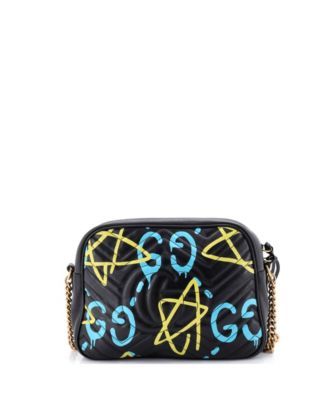 Medium GG Marmont Shoulder Bag GucciGhost Matelasse Leather