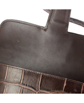 Mini Symmetrical Shoulder Bag Embossed Leather