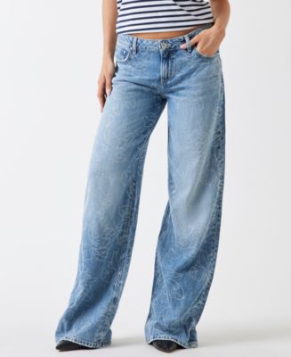 パンツ 00s Guess low rise jeans GUESS Women's Low-Rise Wide-Leg Baggy Jeans - Macy's