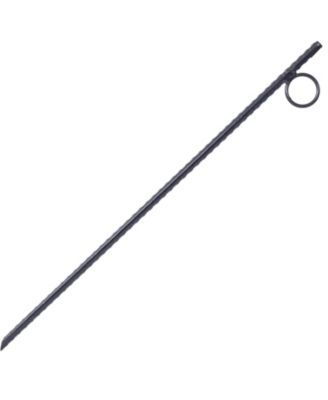 12pcs 3 Eighths x 18 Inch Steel Rebar Stakes with 1 Inch Loops Heavy Duty Angled Ends Ground Stakes for Tents Canopies Campsites