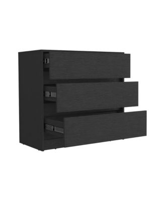 Three Drawer Dresser Modern Wengue Finish Compact Storage Organizer 4.1 inch H 12 inch W for Home Bedroom