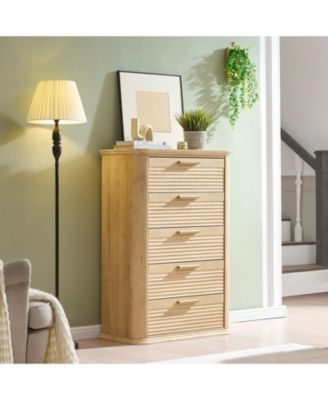 Modern 4 Drawer Dresser Finish Sturdy Construction for Bedroom Living Room Storage