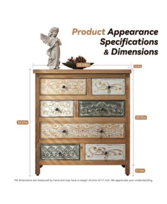 Rustic 4 Drawer Dresser Sturdy Construction for Bedroom Living Room Storage