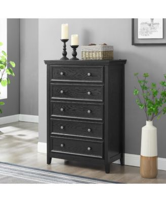 Modern 5 Drawer Dresser Farmhouse Style Cabinet with Wide Slides for Living Room Bedroom Storage