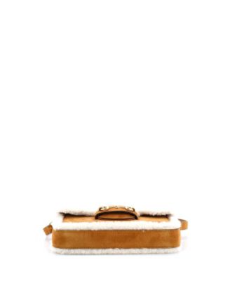 Mini Horsebit 1955 Shoulder Bag Suede with Shearling