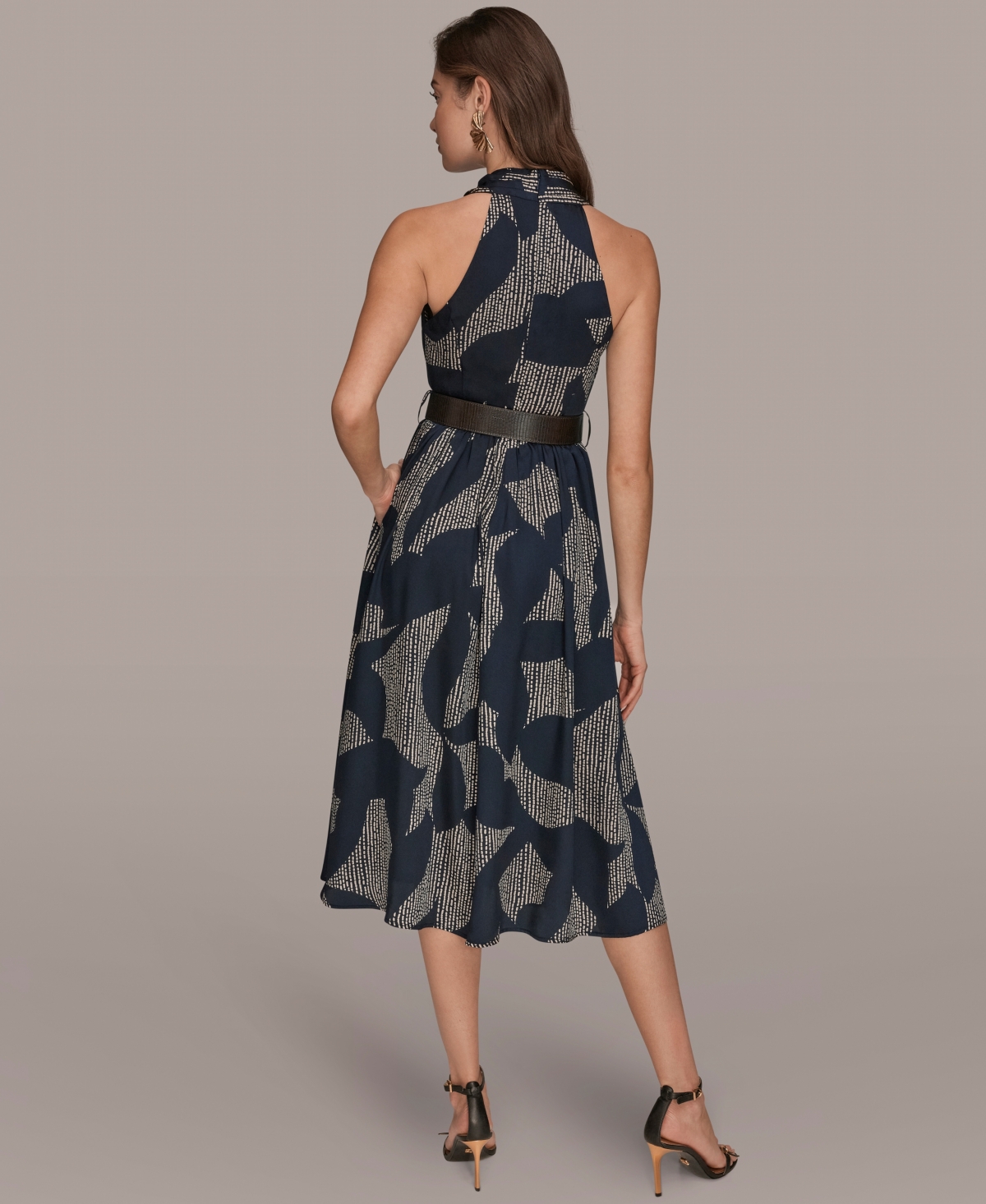 Donna Karan New York Women's Halter Neck A-Line Dress