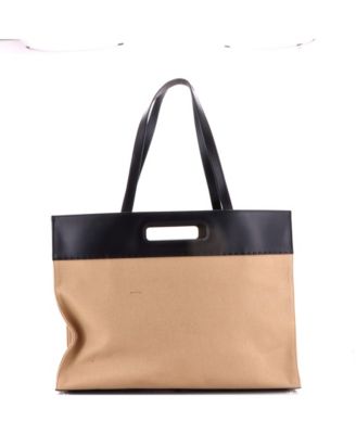 Large Cut Out Handle Shopper Tote Canvas