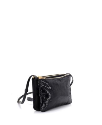 Small Trio Crossbody Bag Sequin Embellished Nylon