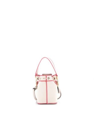 Mini Logo Mon Tresor Bucket Bag Embroidered Canvas