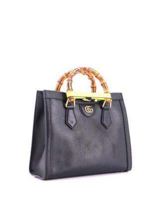 Small Diana NM Bamboo Handle Tote Leather