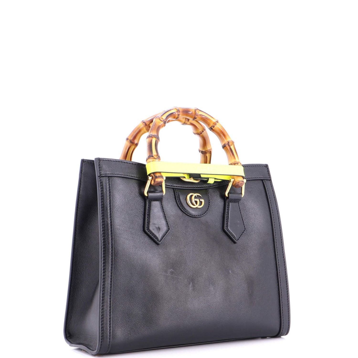 Small Diana NM Bamboo Handle Tote Leather