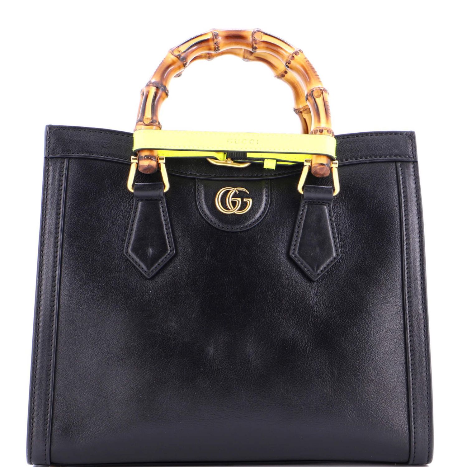 Small Diana NM Bamboo Handle Tote Leather
