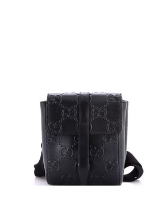 Double Belt Bag GG Embossed Perforated Leather