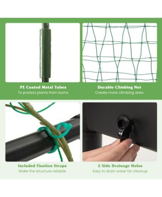 Raised Garden Bed w/ Trellis Water Level Observer Drainage Holes Climbing Net