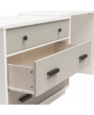 Valencia 3 Drawer Dresser and Desk Combo Two Tone Finish with Matte Handles for Bedroom
