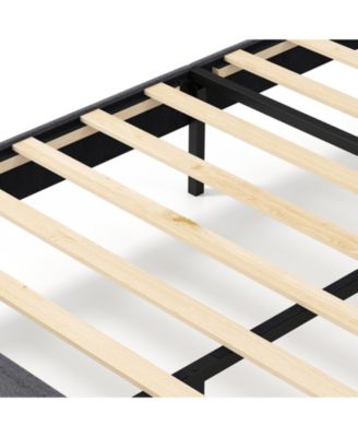 Velvet Upholstered Platform Bed with Adjustable Headboard