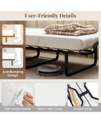 Cot Size Murphy Bed Folding Design with Lockable Wheels