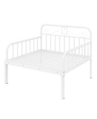 Extendable Metal Daybed with Guardrails and Armrests