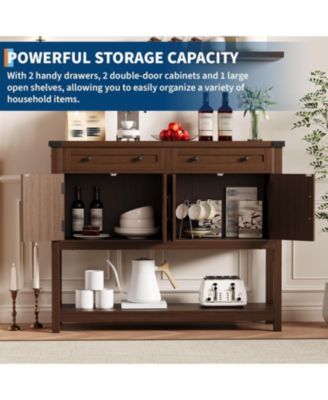 Console Table Buffet Sideboard Sofa Table,with Storage Drawers Cabinets and Bottom Shelf
