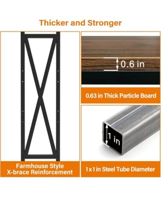 4-Level Storage Shelves - Metal and Wooden Open Shelving Unit, Adjustable Freestanding Organizer for Garage, Pantry, Living Room, 25.60''L