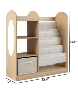 Toy Storage Organizer with 4-Tier Sling Shelves for Kids