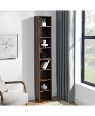 8-Tier Tall Narrow Bookshelf, Slim Storage Cabinet & Display Bookcase with Adjustable Shelves for Living Room, Office