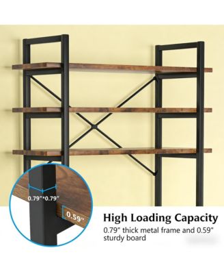 5 Tier Bookshelf, Industrial Etagere Bookcase, Open Design Display Shelf Unit with Heavy-Duty Metal Frame for Living Room, Home Office, Study