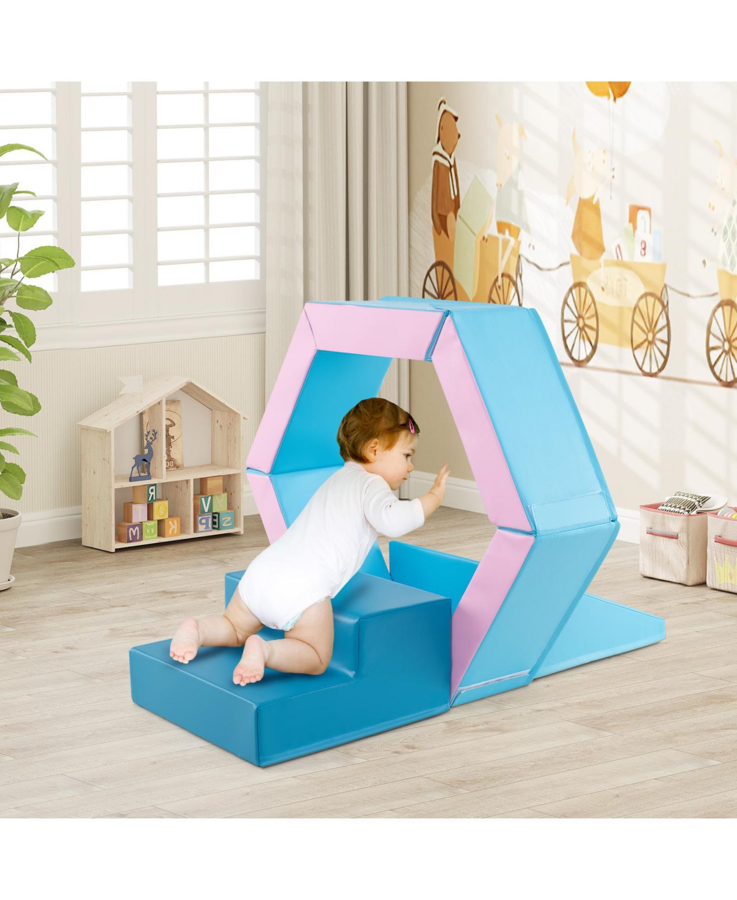 3-Piece Baby Foam Climbing Blocks Set with 100 Ocean Balls