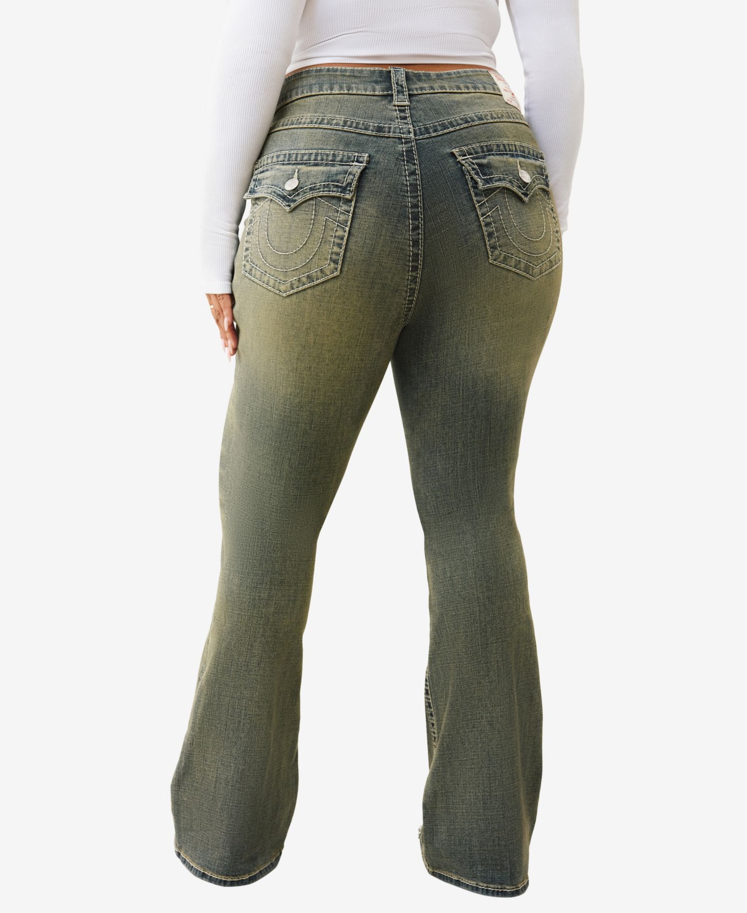 Plus Size Becca Mid-Rise Bootcut Big T Flap Jeans