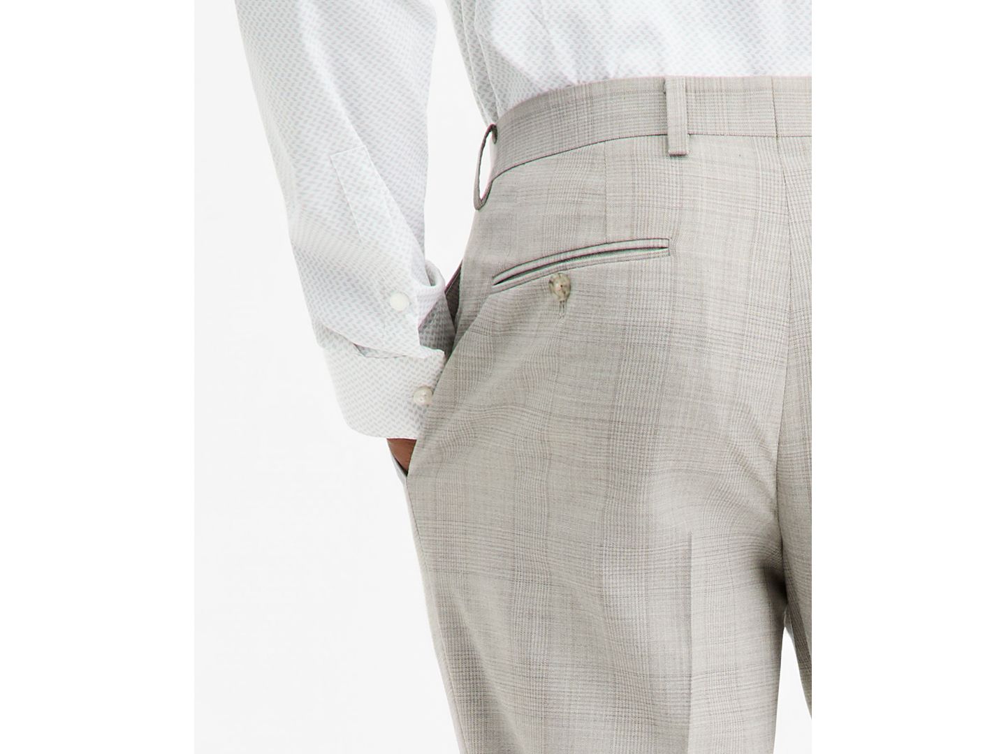 Мужские брюки Ted by Ted Baker Modern-Fit Gray Plaid Suit Separate, цвет: Серебряный / Серый — фото 5