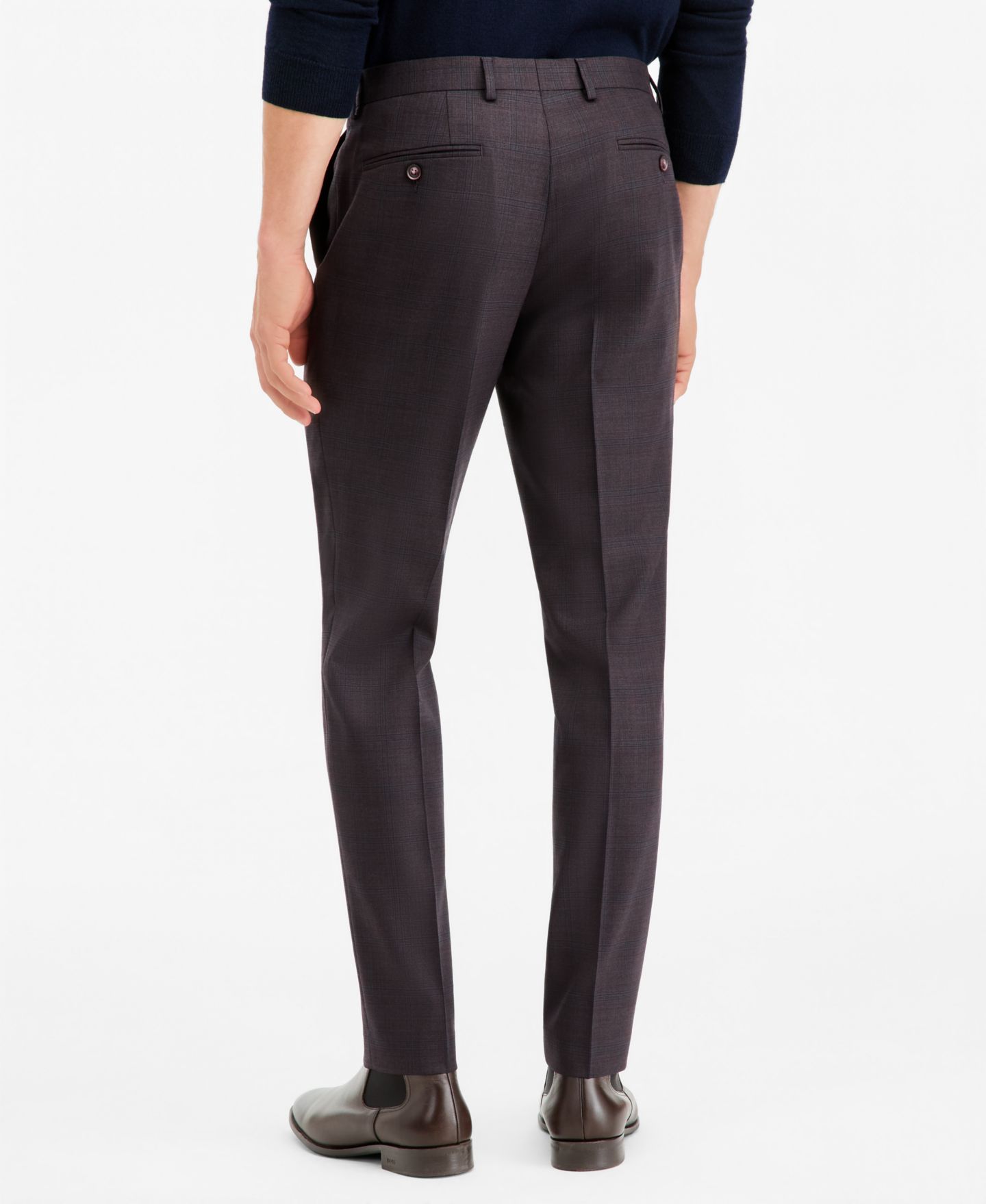 Мужские брюки Ted by Ted Baker Modern-Fit Burgundy Plaid Suit Separate, цвет: Фиолетовый — фото 4
