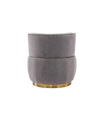 Velvet Swivel Barrel Chair - Modern Upholstered Accent Chair, Round Armchairs with Gold Base for Living Room, Bedroom