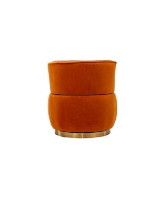 Velvet Swivel Barrel Chair - Modern Upholstered Accent Chair, Round Armchairs with Gold Base for Living Room, Bedroom